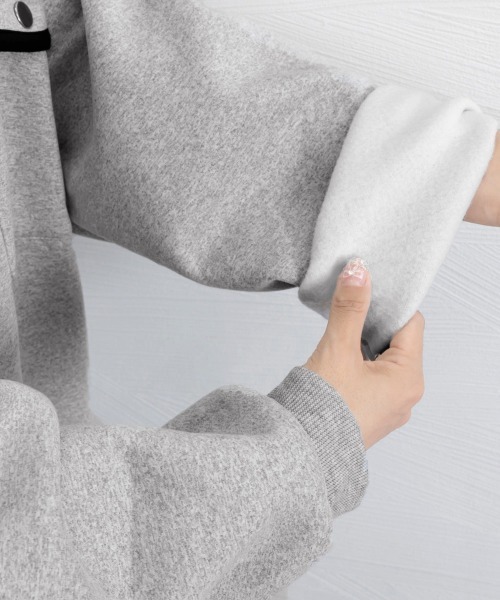 Miniministore(ミニミニストア)の「ジップアップパーカー 裏微起毛スウェット(パーカー・レディース・グレー/ブラック・FREE)」の10枚目の写真
