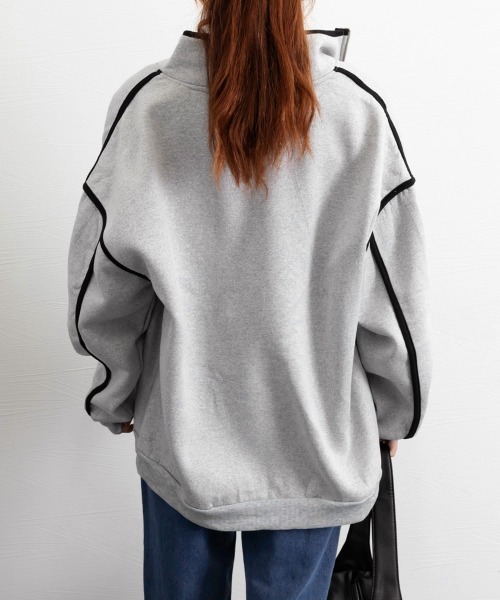 Miniministore(ミニミニストア)の「ジップアップパーカー 裏微起毛スウェット(パーカー・レディース・グレー/ブラック・FREE)」の11枚目の写真