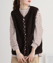 EMAGO コーヒー豆刺繍リバーシブルベスト