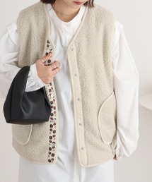 EMAGO コーヒー豆刺繍リバーシブルベスト