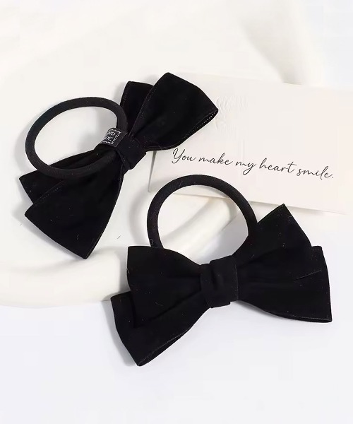 ammy. / エイミードット 】 スエード リボン ヘアゴム（ヘアゴム