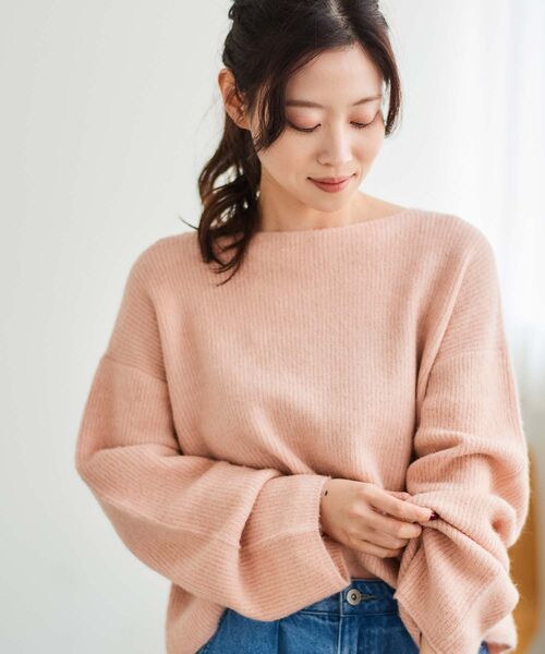 le.coeur blanc（ルクールブラン）の「ラメ畦ニットプルオーバー（ニット/セーター・レディース・グレー/ベージュ/ピンク・38）」の5枚目の写真