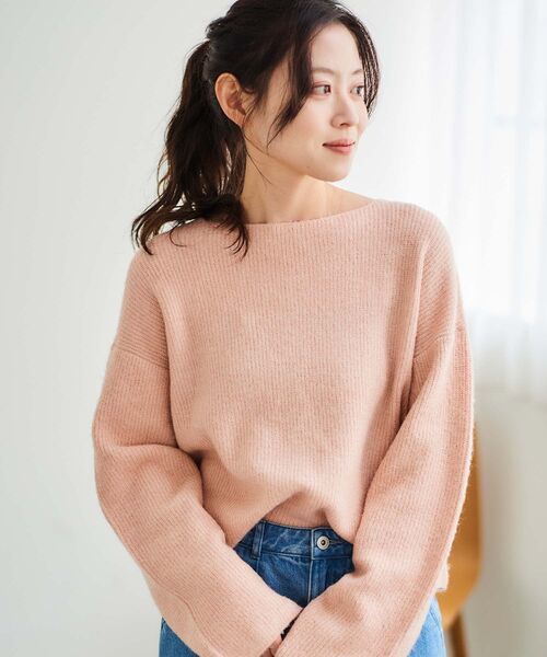 le.coeur blanc（ルクールブラン）の「ラメ畦ニットプルオーバー（ニット/セーター・レディース・グレー/ベージュ/ピンク・38）」の6枚目の写真