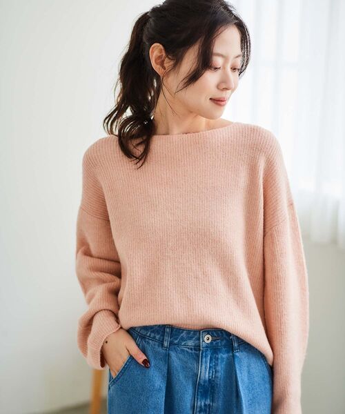 le.coeur blanc（ルクールブラン）の「ラメ畦ニットプルオーバー（ニット/セーター・レディース・グレー/ベージュ/ピンク・38）」の9枚目の写真