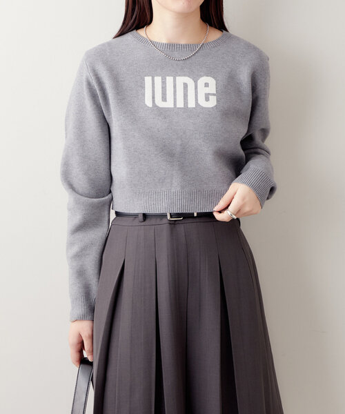 mystic（ミスティック）の「ジャガードロゴニット（ニット/セーター・レディース・グレー/ネイビー/レッド・FREE）」の4枚目の写真