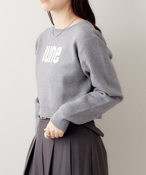 mystic（ミスティック）の「ジャガードロゴニット（ニット/セーター・レディース・グレー/ネイビー/レッド・FREE）」の5枚目の写真