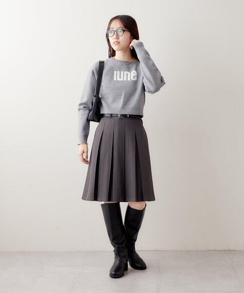 mystic（ミスティック）の「ジャガードロゴニット（ニット/セーター・レディース・グレー/ネイビー/レッド・FREE）」の8枚目の写真