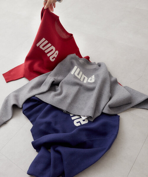 mystic（ミスティック）の「ジャガードロゴニット（ニット/セーター・レディース・グレー/ネイビー/レッド・FREE）」の12枚目の写真