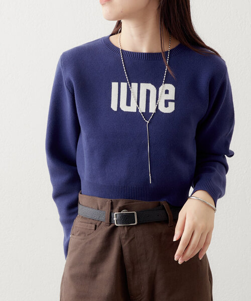 mystic（ミスティック）の「ジャガードロゴニット（ニット/セーター・レディース・グレー/ネイビー/レッド・FREE）」の14枚目の写真