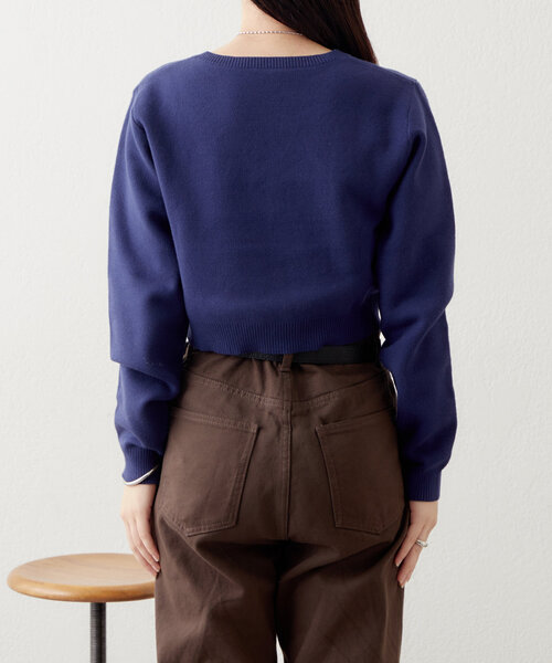 mystic（ミスティック）の「ジャガードロゴニット（ニット/セーター・レディース・グレー/ネイビー/レッド・FREE）」の19枚目の写真