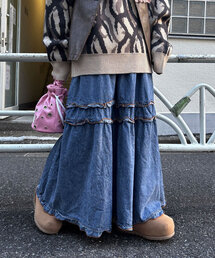 CIAOPANIC | ビンテージライク加工デニムティアードスカート(スカート)