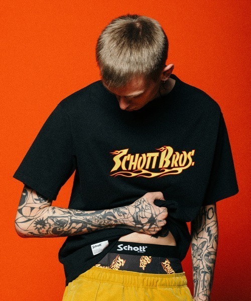 Schott/ショット/T-SHIRT FLAME LOGO/フレイムロゴ Tシャツ（Tシャツ/カットソー）｜schott（ショット）