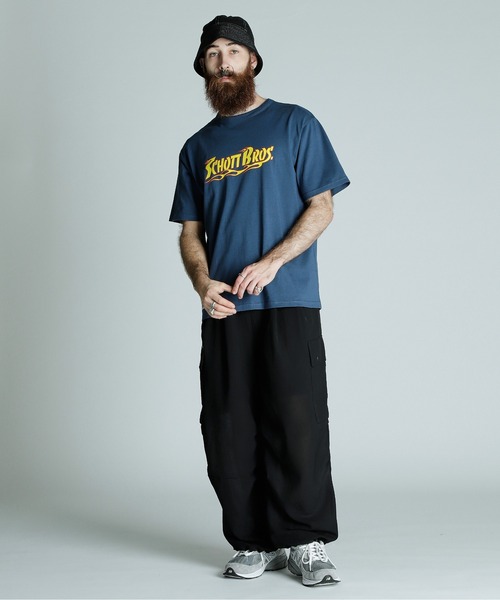 Schott(ショット)の「Schott/ショット/T-SHIRT FLAME LOGO/フレイムロゴ Tシャツ(Tシャツ/カットソー・メンズ・ホワイト/ブラック/ネイビー・2XL/XL/L/M)」の11枚目の写真