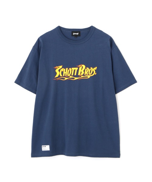 Schott(ショット)の「Schott/ショット/T-SHIRT FLAME LOGO/フレイムロゴ Tシャツ(Tシャツ/カットソー・メンズ・ホワイト/ブラック/ネイビー・2XL/XL/L/M)」の14枚目の写真