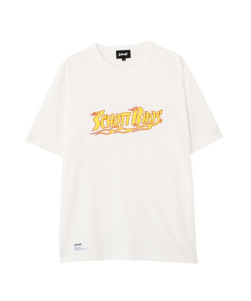 Schott(ショット)の「Schott/ショット/T-SHIRT FLAME LOGO/フレイムロゴ Tシャツ(Tシャツ/カットソー・メンズ・ホワイト/ブラック/ネイビー・2XL/XL/L/M)」の12枚目の写真
