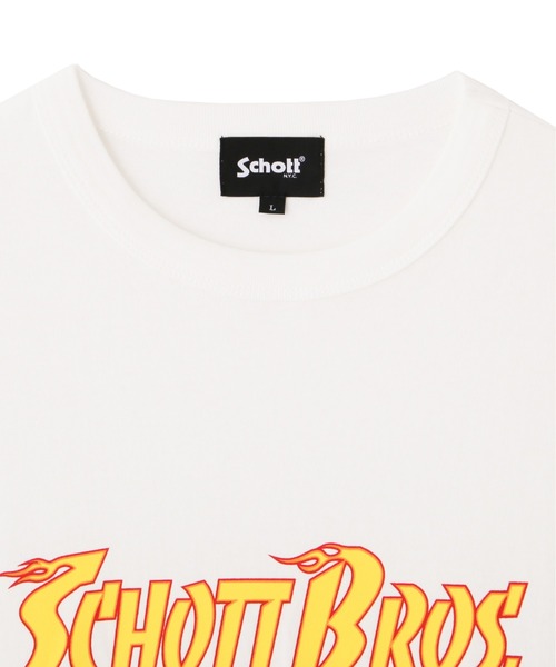 Schott(ショット)の「Schott/ショット/T-SHIRT FLAME LOGO/フレイムロゴ Tシャツ(Tシャツ/カットソー・メンズ・ホワイト/ブラック/ネイビー・2XL/XL/L/M)」の19枚目の写真