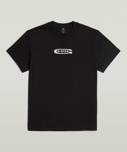 G-STAR（ジースター）の「OLD SKOOL LOGO T-SHIRT/クラシックロゴTシャツ（Tシャツ/カットソー・メンズ・ダークブラック/ホワイト・SMALL/MEDIUM/LARGE/X-LARGE/X-SMALL）」の2枚目の写真