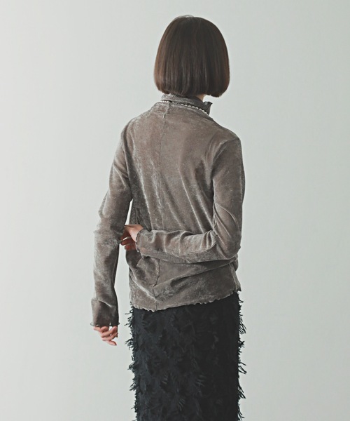 PURE BRIGHT（ピュアブライト）の「シアーベロアハイネックトップス（その他トップス・レディース・ブラック/オフホワイト/グレー/チャコールグレー・FREE）」の12枚目の写真