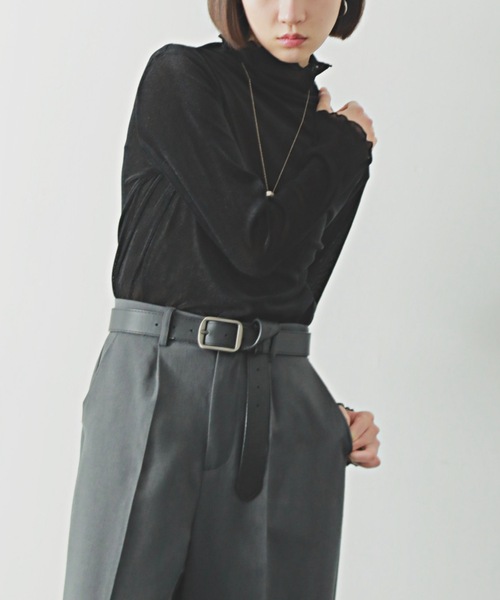 PURE BRIGHT（ピュアブライト）の「シアーベロアハイネックトップス（その他トップス・レディース・ブラック/オフホワイト/グレー/チャコールグレー・FREE）」の14枚目の写真