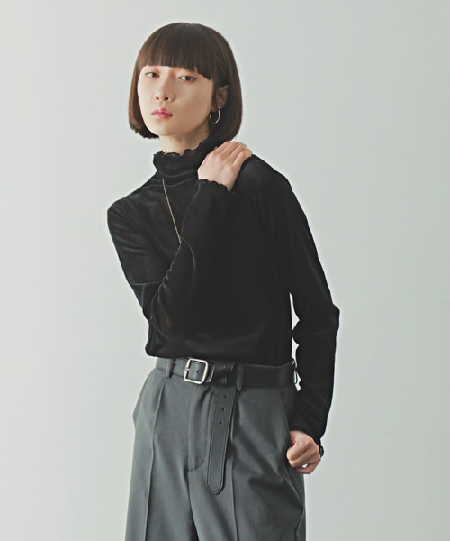 PURE BRIGHT（ピュアブライト）の「シアーベロアハイネックトップス（その他トップス・レディース・ブラック/オフホワイト/グレー/チャコールグレー・FREE）」の19枚目の写真