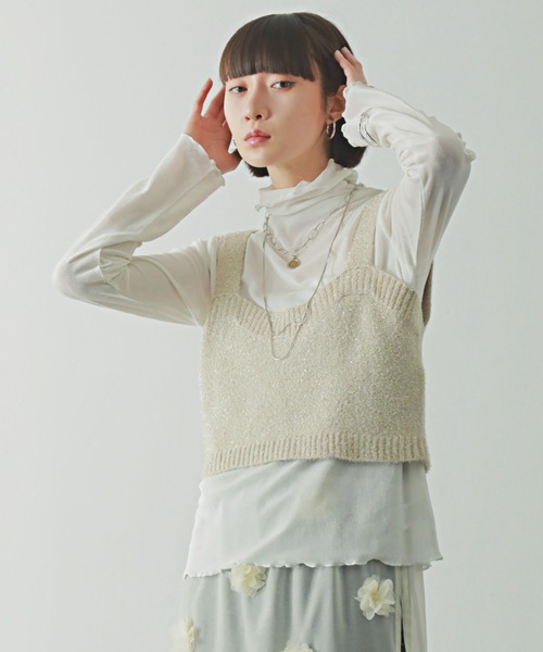 PURE BRIGHT（ピュアブライト）の「シアーベロアハイネックトップス（その他トップス・レディース・ブラック/オフホワイト/グレー/チャコールグレー・FREE）」の21枚目の写真