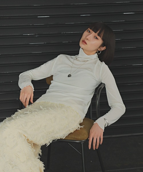 PURE BRIGHT（ピュアブライト）の「シアーベロアハイネックトップス（その他トップス・レディース・ブラック/オフホワイト/グレー/チャコールグレー・FREE）」の22枚目の写真