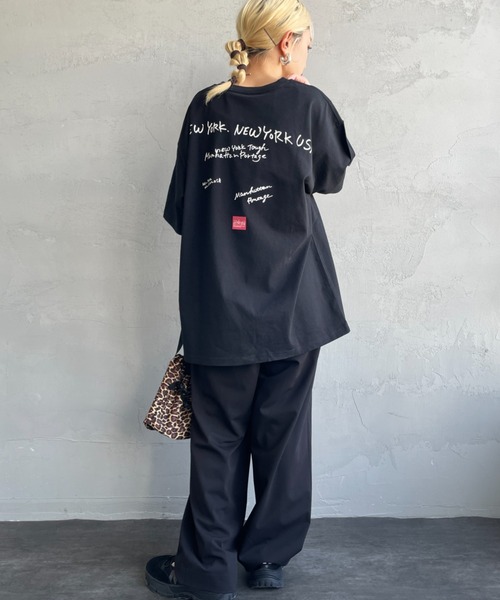 tシャツ 「MANHATTAN PORTAGE/マンハッタンポーテージ」 別注 ランダムロゴ バックプリントTシャツ レディース メンズ MANHATTAN PORTAGE/マンハッタンポーテージ] 別注 ランダムロゴ