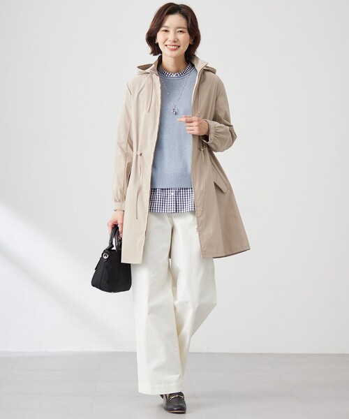 J.PRESS(ジェイプレス)の「【撥水・洗える】Artirosa スタンドカラー ロング丈 コート(その他アウター・レディース・ネイビー系/ベージュ系/ブラウン系1・7/11/9)」の8枚目の写真