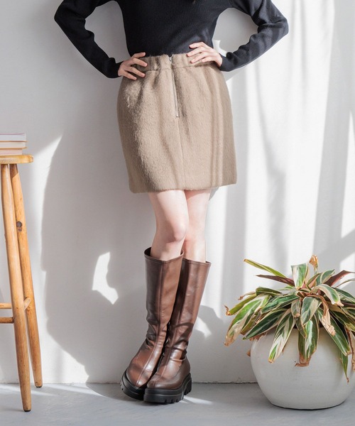 LOWRYS FARM（ローリーズファーム）の「シャギーミニスカート 290100（スカート・レディース・ベージュ/グレー・FREE）」の3枚目の写真