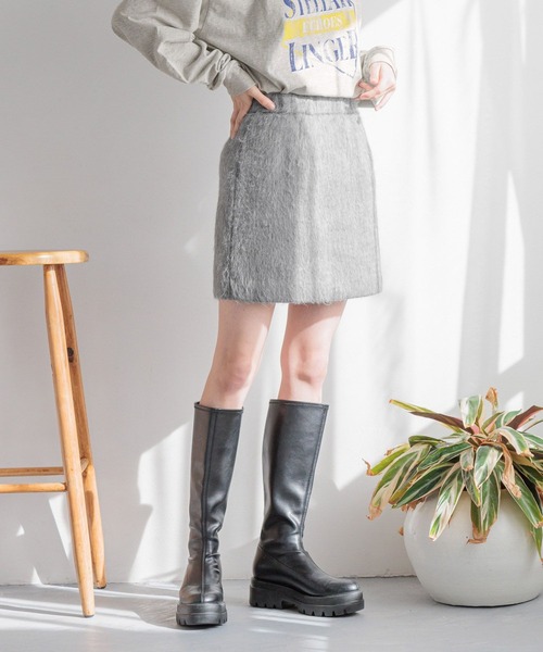 LOWRYS FARM（ローリーズファーム）の「シャギーミニスカート 290100（スカート・レディース・ベージュ/グレー・FREE）」の9枚目の写真