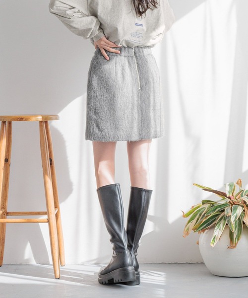 LOWRYS FARM（ローリーズファーム）の「シャギーミニスカート 290100（スカート・レディース・ベージュ/グレー・FREE）」の10枚目の写真