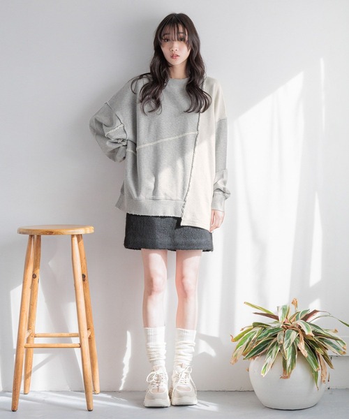 LOWRYS FARM（ローリーズファーム）の「シャギーミニスカート 290100（スカート・レディース・ベージュ/グレー・FREE）」の14枚目の写真