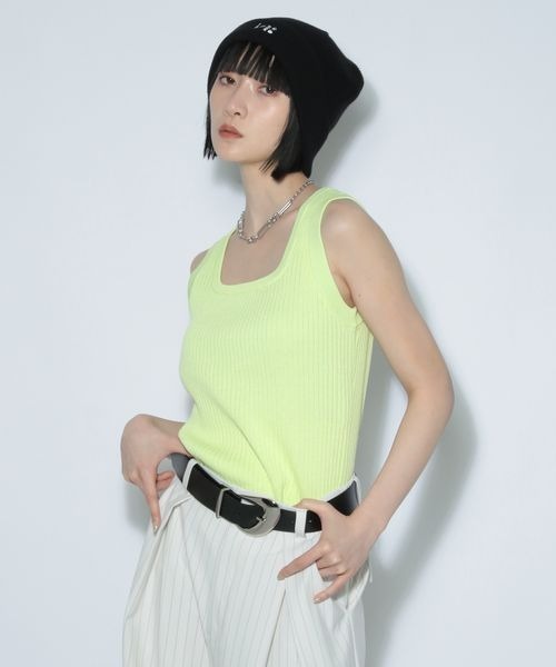 S.Kページ マシンウォッシャブル】スクエアネックタンク（タンクトップ