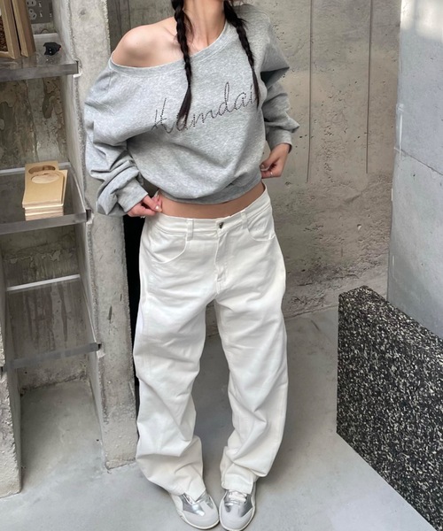 lilful(リルフル)の「レタリングワンショルダースウェット(スウェット・レディース・グレー・F)」の5枚目の写真