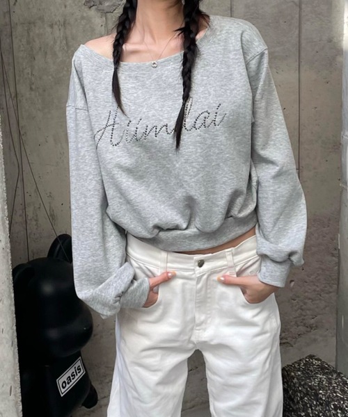 lilful(リルフル)の「レタリングワンショルダースウェット(スウェット・レディース・グレー・F)」の6枚目の写真