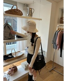 【インスタグラマー senaさん×Aamelコラボ】キャミ付きシャーリングトップス