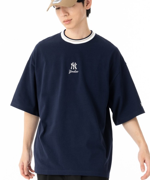 CLUBHAUS 半袖Tシャツ ネイビー ニューエラ 半袖Tシャツ オーバーサイズ MLBコットン（Tシャツ