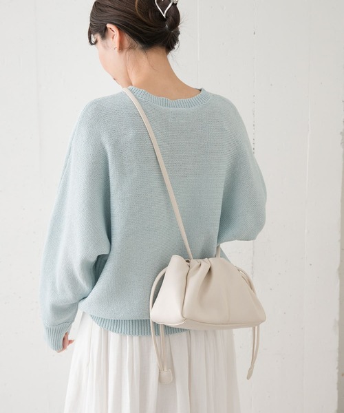 URBAN RESEARCH DOORS(アーバンリサーチドアーズ)の「2WAY巾着ショルダーバッグ(ショルダーバッグ・レディース・ブラック/アイボリー/ライトブルー・ONE)」の2枚目の写真