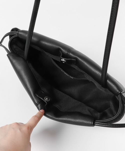 ポンタタ　ラタン アバカクロシェ カウレザー 2way 巾着 ショルダー バッグ ANNAK アマンダオイルレザー 巾着ショルダー2wayバッグ