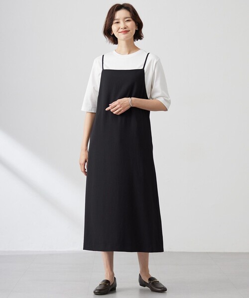 J.PRESS Ladies(J.プレス レディス)の「【洗える】バックサテンジョーゼット キャミワンピース(ワンピース・レディース・ブラウン系・XS)」の3枚目の写真