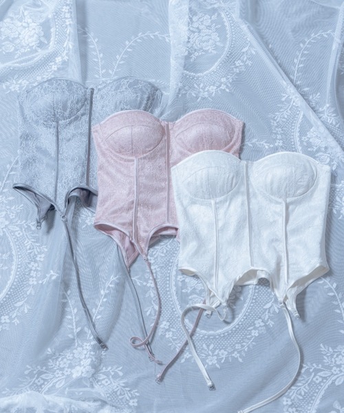 monepine（モネピネ）の「lace design corset/レースデザイン