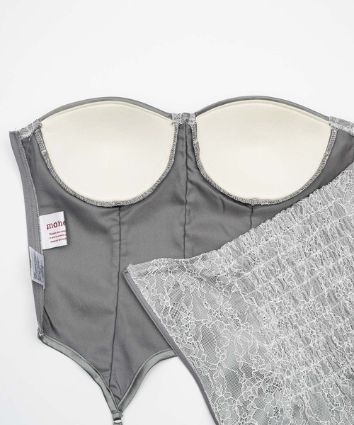 Meer.コルセットデザイントップス グレー lace design corset/レースデザインコルセット（その他トップス
