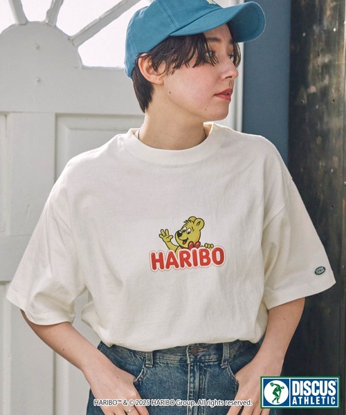 DISCUS ATHLETIC（ディスカス　アスレチック）の「【DISCUS ATHLETIC×HARIBO】コラボ グラフィックプリント半袖Tシャツ ディスカス アスレチック×ハリボー（Tシャツ/カットソー・レディース・ホワイト系2/ホワイト系1/ホワイト系/ブラック系1/ホワイト/ブラック系2/ブラック系/スミクロ・L/M）」の3枚目の写真