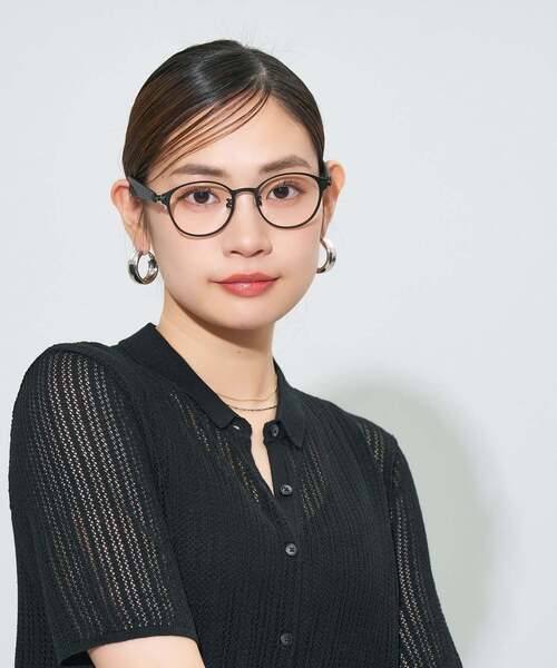 ボストン型 メガネ｜レザー調 ラバーテンプル ズレ落ち防止 眼鏡 伊達