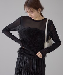 【ZOZO限定】フリンジドッキングシアートップス