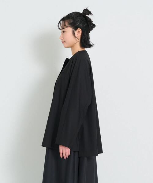 conges payes ADIEU TRISTESSE（コンジェ ペイエ アデュートリステス）の「ノーカラーハーフコート（その他アウター・レディース・ブラック/ベージュ・38）」の8枚目の写真