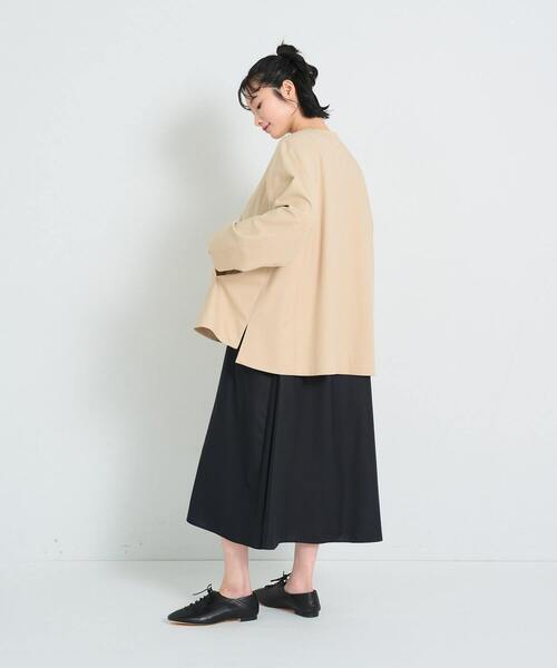 conges payes ADIEU TRISTESSE（コンジェ ペイエ アデュートリステス）の「ノーカラーハーフコート（その他アウター・レディース・ブラック/ベージュ・38）」の13枚目の写真