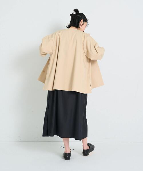 conges payes ADIEU TRISTESSE（コンジェ ペイエ アデュートリステス）の「ノーカラーハーフコート（その他アウター・レディース・ブラック/ベージュ・38）」の14枚目の写真