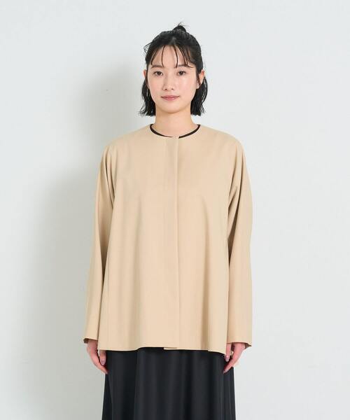 conges payes ADIEU TRISTESSE（コンジェ ペイエ アデュートリステス）の「ノーカラーハーフコート（その他アウター・レディース・ブラック/ベージュ・38）」の15枚目の写真