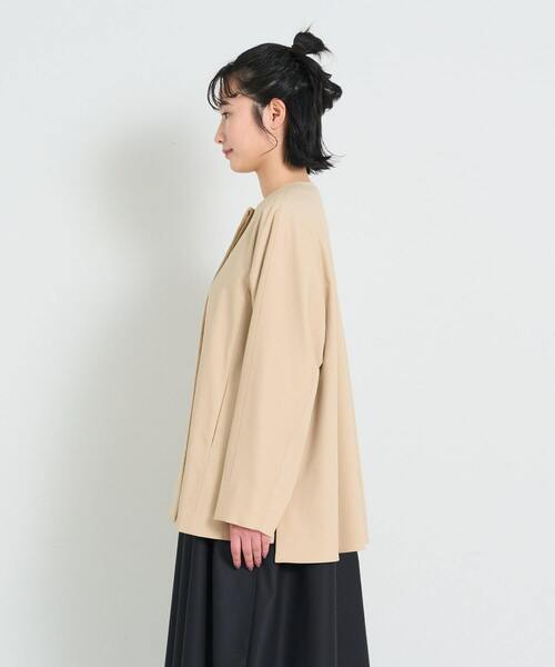 conges payes ADIEU TRISTESSE（コンジェ ペイエ アデュートリステス）の「ノーカラーハーフコート（その他アウター・レディース・ブラック/ベージュ・38）」の16枚目の写真